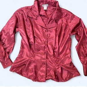Women's Project 2 Petites Vintage Red Satin Top